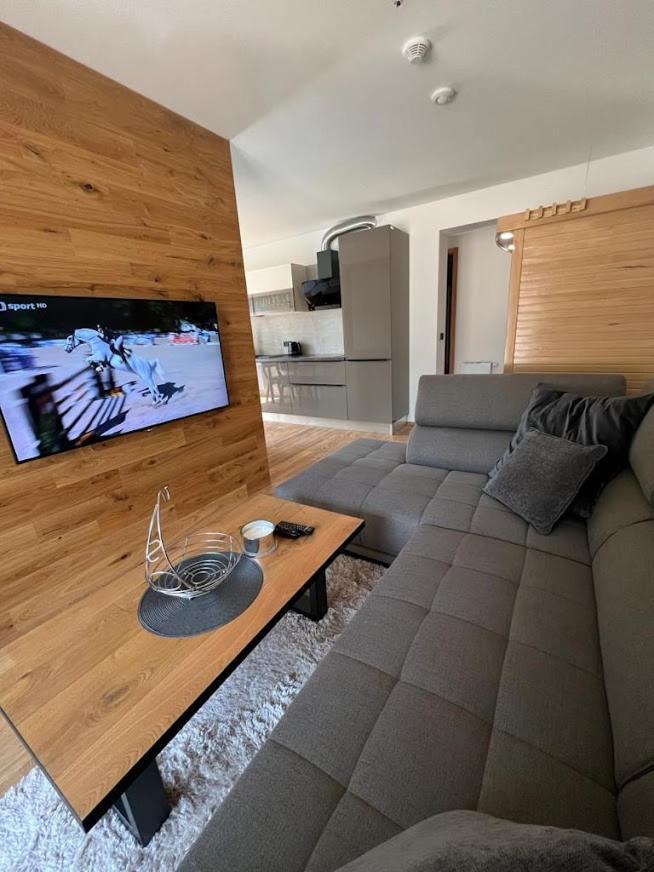 Luxusní Apartmán GRAND v centru Harrachova se soukromou Mega terasou, s možností dobíjení wallbox EV a výhledem na Harrachovský kostelíček Exterior foto